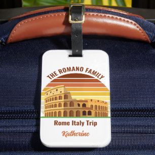 ローマイタリアファミリートリップコロッセウムサンセットカスタム ラゲッジタグ