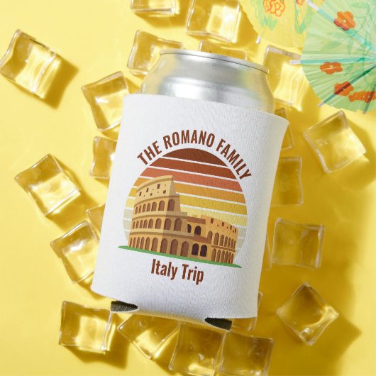 ローマイタリアファミリートリップコロッセウムサンセットカスタム 缶クーラー (インサイチュ 夏)