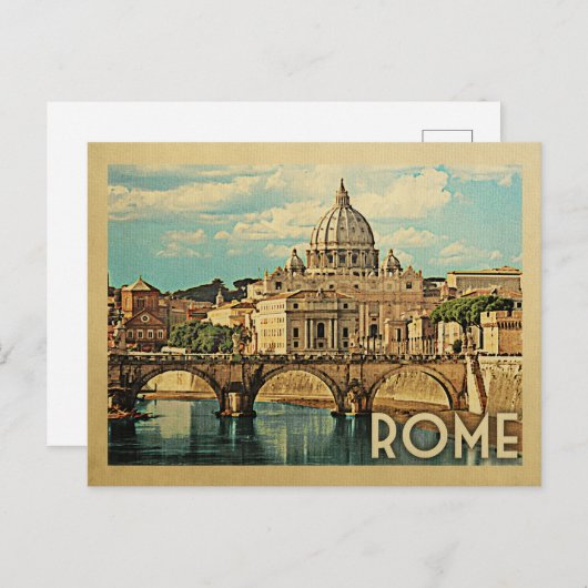 ローマイタリアポストカードヴィンテージトラベル ポストカード (正面/裏面)