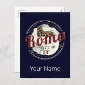 ローマイタリアレトロコロッセウムヴィンテージホリデイ シーズンポストカード (正面/裏面)