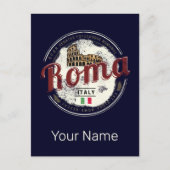 ローマイタリアレトロコロッセウムヴィンテージホリデイ シーズンポストカード (正面)