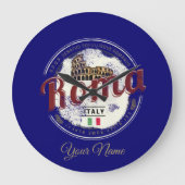 ローマイタリアレトロコロッセウムヴィンテージホリデイ ラージ壁時計 (正面)