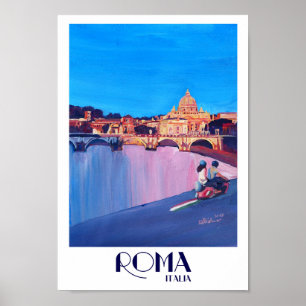 ローマイタリアレトロポスター ポスター
