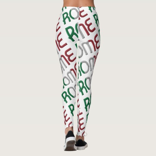 ローマイタリアンイタリア国旗の色タイポグラフィパターン レギンス (裏面)