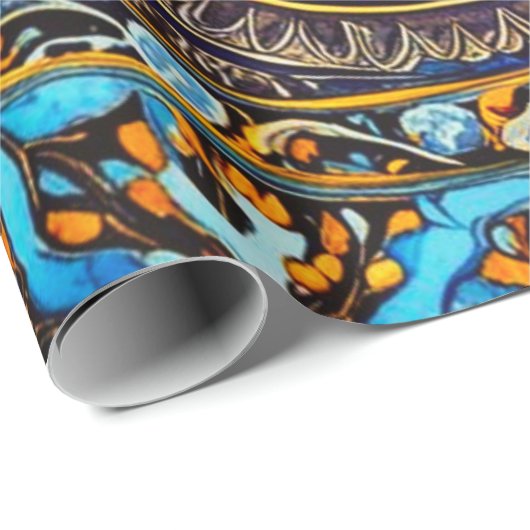 ローマイタリアンスペインのマジョリカフローラ分離 ラッピングペーパー (ロールコーナー)