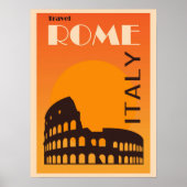 ローマイタリアヴィンテージイタリアンコロッセウムトラベル ポスター (正面)
