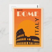 ローマイタリアヴィンテージイタリアンコロッセウムトラベル ポストカード (正面/裏面)