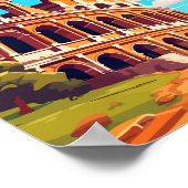 ローマイタリアヴィンテージ旅行イラストレーション ポスター (角)