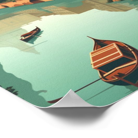 ローマイタリアヴィンテージ有名トラベルプレイス ポスター (角)