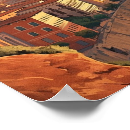 ローマイタリア有名ヴィンテージトラベルプレイス ポスター (角)