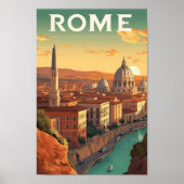 ローマイタリア有名ヴィンテージトラベルプレイス ポスター (正面)