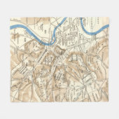 ローマイタリア(1870年)のヴィンテージの地図 フリースブランケット (正面(横))