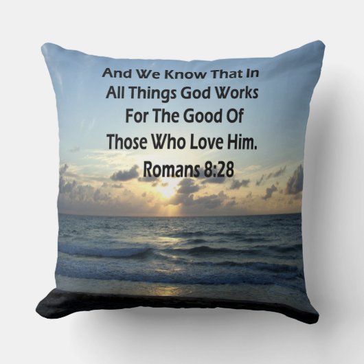 ローマインスパイア人への手紙第8章28節 クッション (正面)