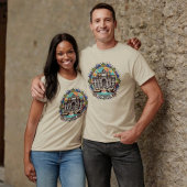 ローマウィスパリングファウンテンメンズベーシック Tシャツ