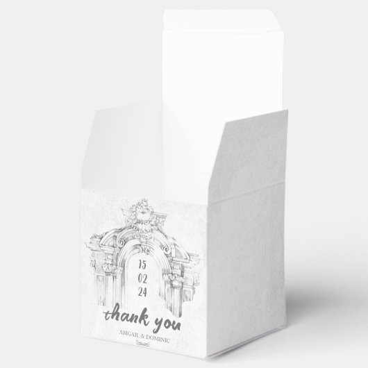 ローマエレガントモダンミニマル結婚式の引き出物ボックス フェイバーボックス (オープン)