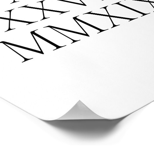 ローマカスタム数字の日付 ポスター (角)