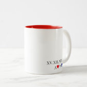 ローマカスタム数字の記念日 ツートーンマグカップ (正面右)