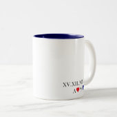ローマカスタム数字の記念日 ツートーンマグカップ (正面右)