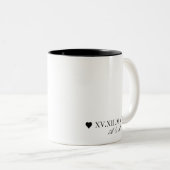 ローマカスタム数字の記念日 ツートーンマグカップ (正面右)