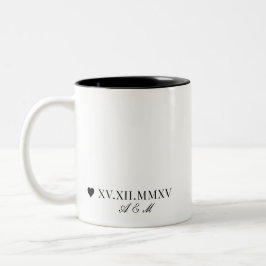 ローマカスタム数字の記念日 ツートーンマグカップ