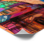 ローマカテドラルドームカラフル抽象芸術アートプリント ポスター (角)