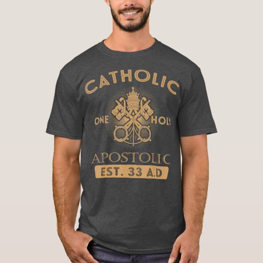 ローマカトリックの4つの印、1つの聖なる使徒 Tシャツ (正面)