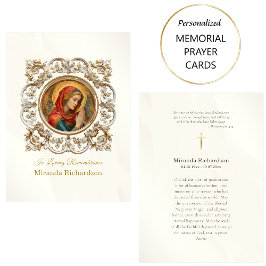 ローマカトリックヴァージンメアリー葬儀祈りの言葉カード プレイスカード