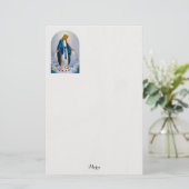 ローマカトリックヴァージンメリーレッドローズカスタマイズ 便箋 (スタンド正面)