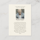 ローマカトリック写真葬儀祈りの言葉カード プレイスカード (裏面)