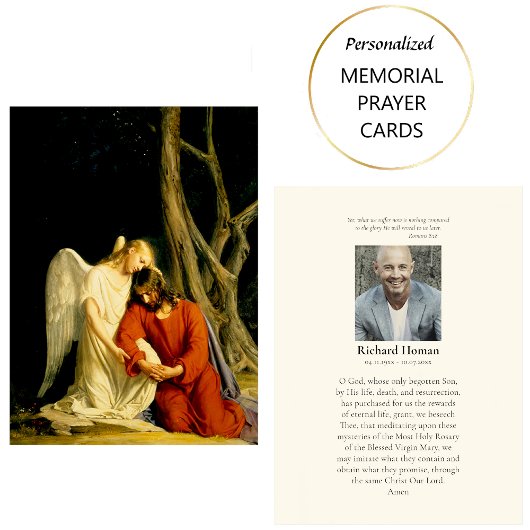 ローマカトリック写真葬儀祈りの言葉カード プレイスカード