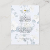 ローマカトリック妊娠祈りの言葉カード プレイスカード (裏面)