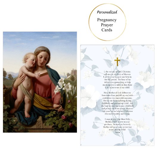 ローマカトリック妊娠祈りの言葉カード プレイスカード