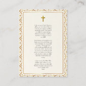 ローマカトリック妊娠祈りの言葉カード プレイスカード (裏面)