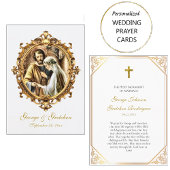 ローマカトリック結婚スの祈りの言葉カードJosephとMary プレイスカード