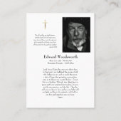 ローマカトリック記念写真祈りの言葉カード プレイスカード (裏面)