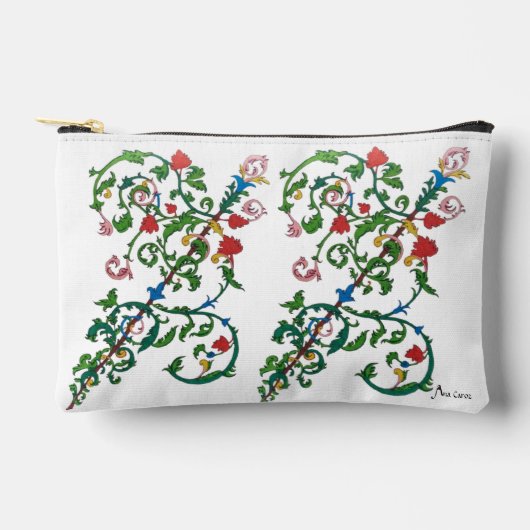 ローマカラフルオーナメントプリントカットソーバッグ アクセサリーポーチ (正面)