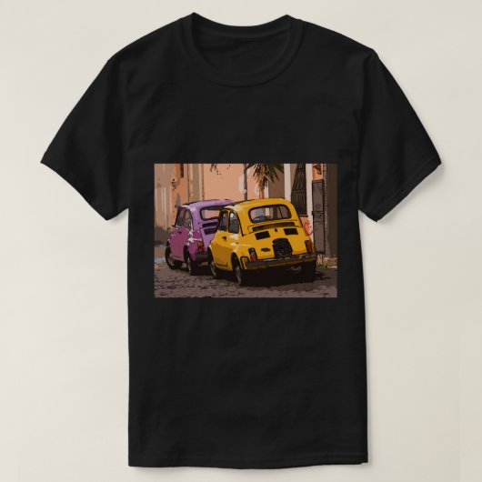 ローマクラシックイタリアンイタリアで500台の車 Tシャツ (デザイン正面)