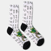 ローマクール字を使った緑の亀の漫画 ソックス (右)