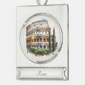 ローマコリセウムウォーター絵画カラーオーナメント シルバープレートバナーオーナメント (左)