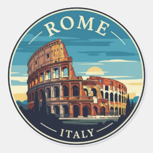 ローマコロシアムイタリア ラウンドシール