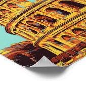 ローマコロシアムイラストレーションイタリアポストカード ポスター (角)