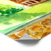 ローマコロシアムウォーターカラー ポスター (角)