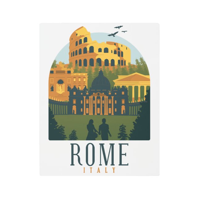 ローマコロシアムヴィンテージ メタルプリント (正面)