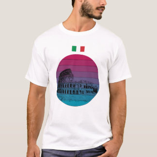 ローマコロシアムTシャツイタリアン伝統美学 Tシャツ