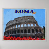 ローマコロッセウムイタリア動揺してヴィンテージトラベル ポスター (正面)