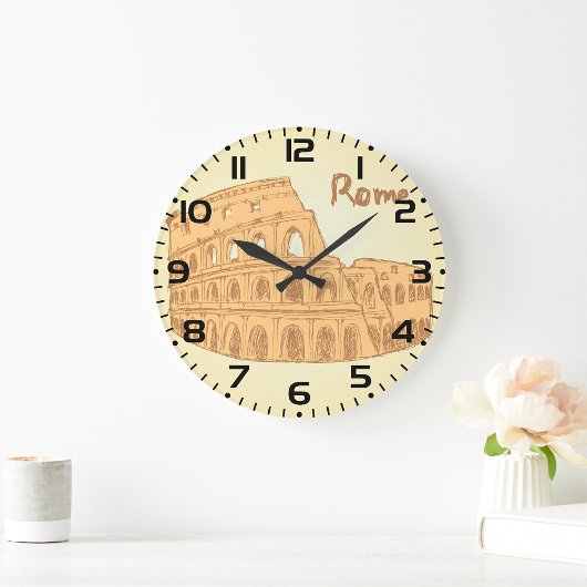 ローマコロッセウムスケッチ ラージ壁時計