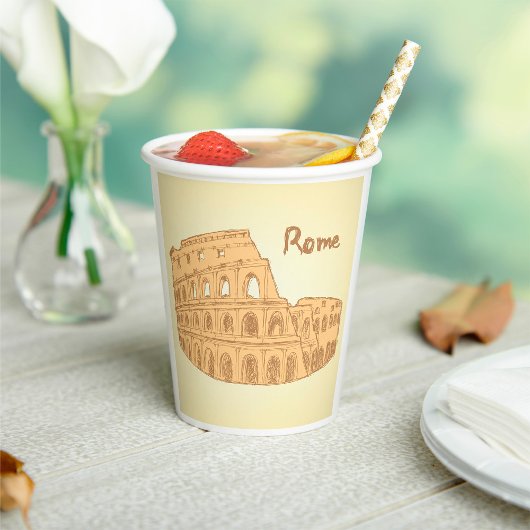 ローマコロッセウムスケッチ 紙コップ