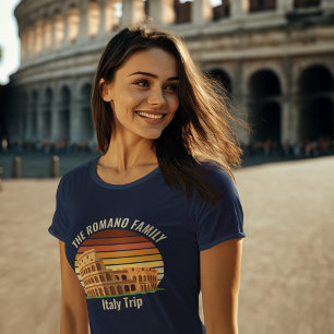 ローマコロッセオカスタムファミリーイタリアトリップレディース Tシャツ