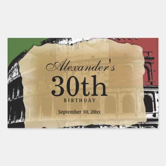 ローマコンテンポラリーのコリセウムワインラベル 長方形シール (正面)