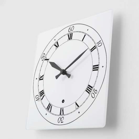 ローマシンプル数字 スクエア壁時計 (傾斜)